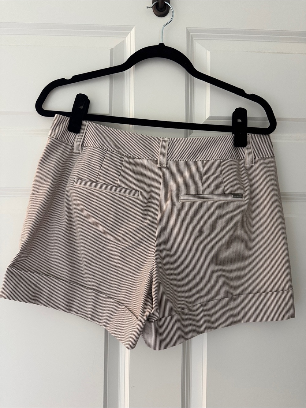 Women's White House Black Market Neutral Striped Shorts - Picture 2 of 4